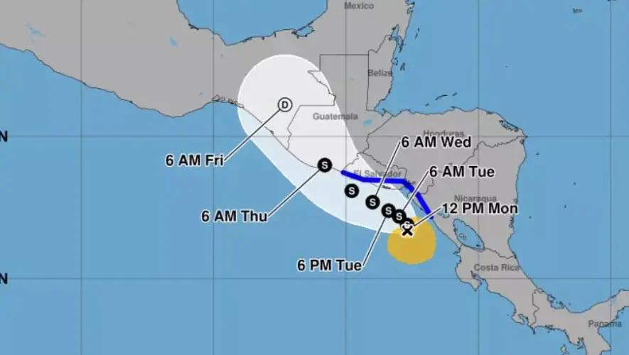 La tormenta tropical Cristina favorece el ingreso de humedad a Guatemala y puede intensificar las lluvias durante la semana.webp